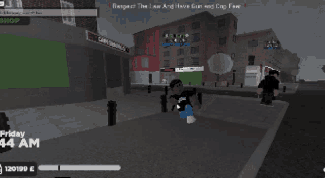a screenshot of a video game that says respect the law and have fun