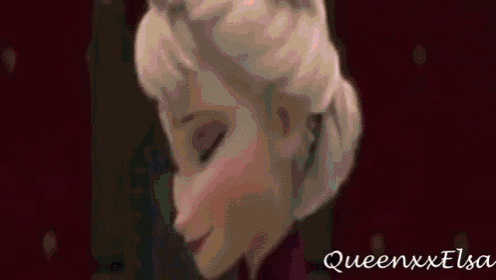 a close up of a woman 's face with the words queenxxx elsa written on the bottom