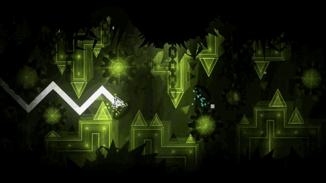 a video game with a triangle in the middle of the screen
