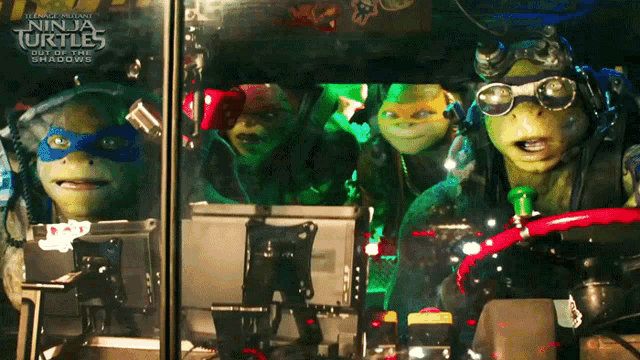 a poster for teenage mutant ninja turtles out of the shadows is displayed