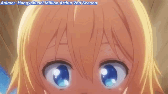 a naked anime girl is laying on a man 's lap with the words anime hangyakusei million arthur 2nd season above her