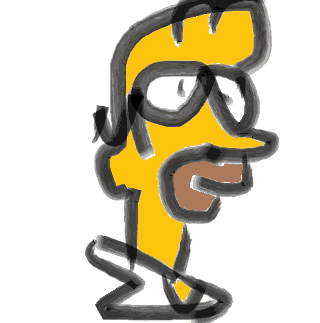a drawing of homer simpson with glasses and a beard