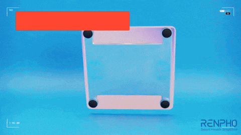 an advertisement for renpho smart scale with a blue background