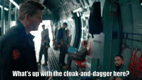 What'S Up With The Cloak And Dagger Here Seal Team GIF - What'S Up With The Cloak And Dagger Here Seal Team Jason Hayes GIFs