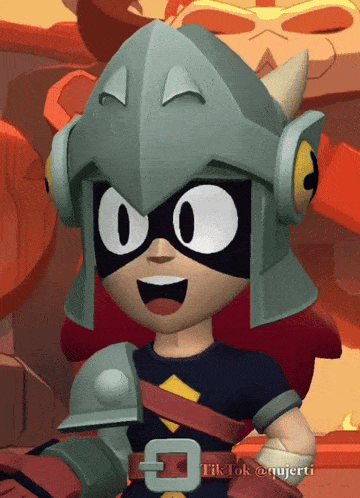 a cartoon character wearing a mask and a helmet with the hashtag tiktok @quierti