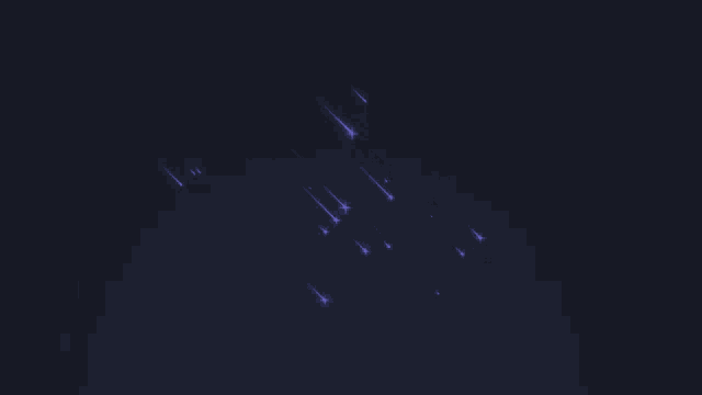 a dark night sky with purple shooting stars falling
