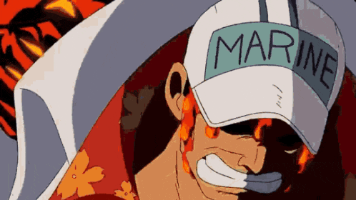 a man wearing a white hat that says marine on it
