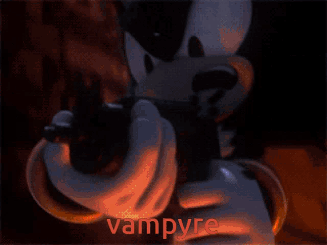 a cartoon drawing of a person with the word vampire in red