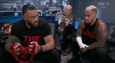 Backstage Wwe 2023 Roman Reigns Stares At Solo Sikoa GIF