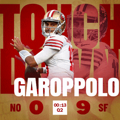 a poster of a football player with the name garoppolo