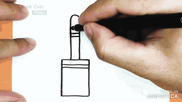 a person is drawing a lipstick on a piece of paper with a marker