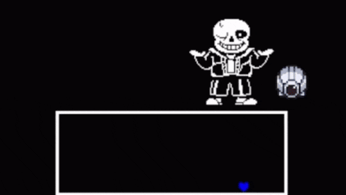 a pixel art drawing of a skeleton standing next to a circle