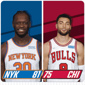 New York Knicks (81) Vs. Chicago Bulls (75) Third-fourth Period Break GIF - Nba Basketball Nba 2021 GIFs