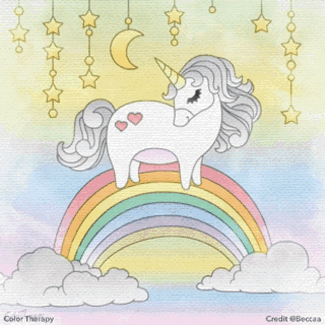 Color Therapy Unicorn GIF - Color Therapy Unicorn Coloring GIFs
