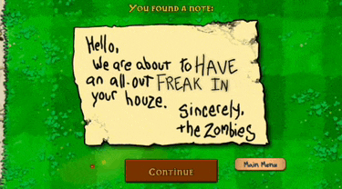 a screenshot of a game that says you found a note