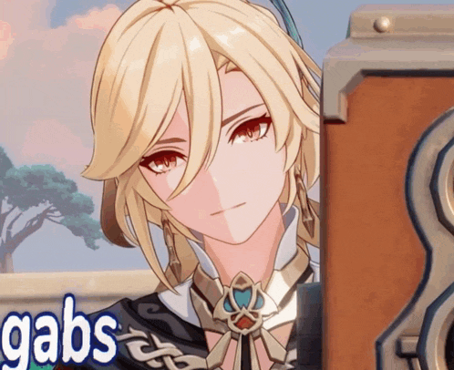 a cartoon character with the word gabs on the bottom right