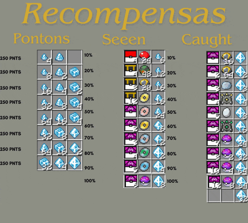 a screenshot of a game that says recompensas on the top