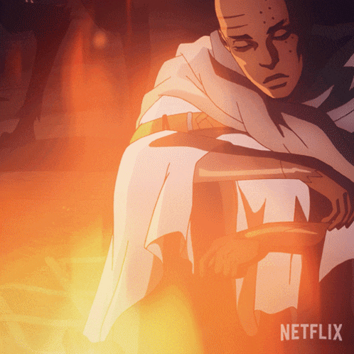 a cartoon of a man with a netflix logo in the corner
