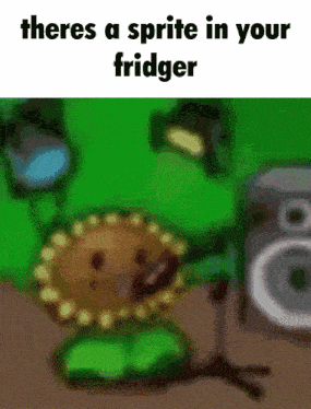 there is a sprite in your fridge with a picture of a plant