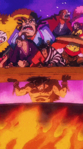 a group of cartoon characters are laying on top of a wooden table