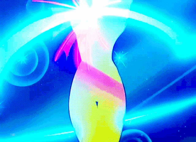 a woman 's torso is surrounded by a blue light