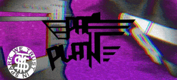 a purple background with a plane and the word plane on it