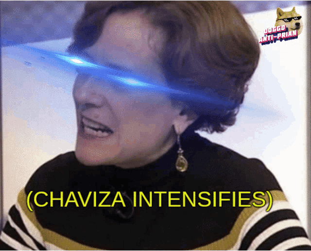a picture of a woman with the words chaviza intensifies