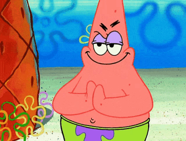 patrick star from spongebob squarepants has his arms crossed