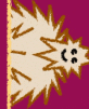 a cartoon drawing of a hedgehog with a face on it