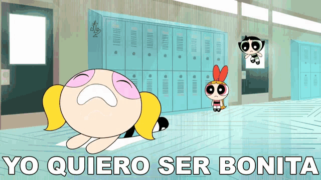 a cartoon of a girl with the words yo quiero ser bonita on the bottom
