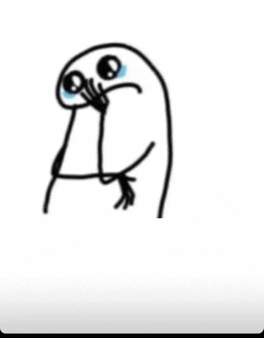 a drawing of a stick figure with a sad face and tears coming out of his eyes .