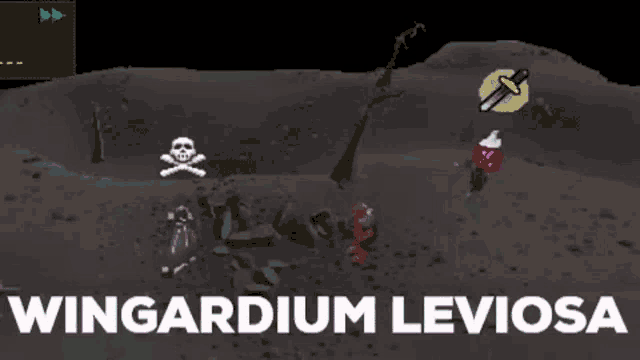 a screenshot of a video game that says ' wingarium leviosa ' on the bottom