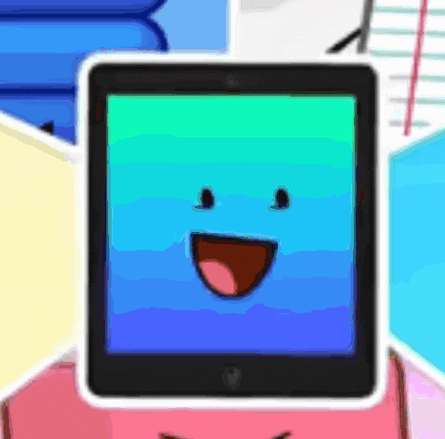 a tablet with a smiling face on it 's screen