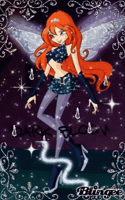a picture of a fairy with the word dark bloom on the bottom right