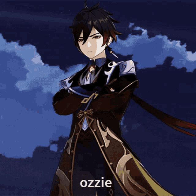a cartoon character with the name ozzie on the bottom right