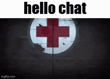 a picture of a red cross with the words `` hello chat '' written on it
