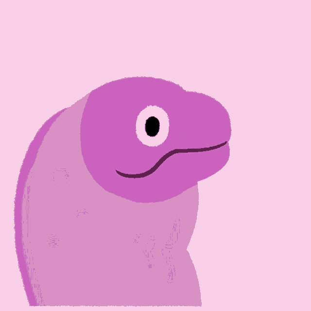 a purple fish with its mouth open and a heart in its mouth