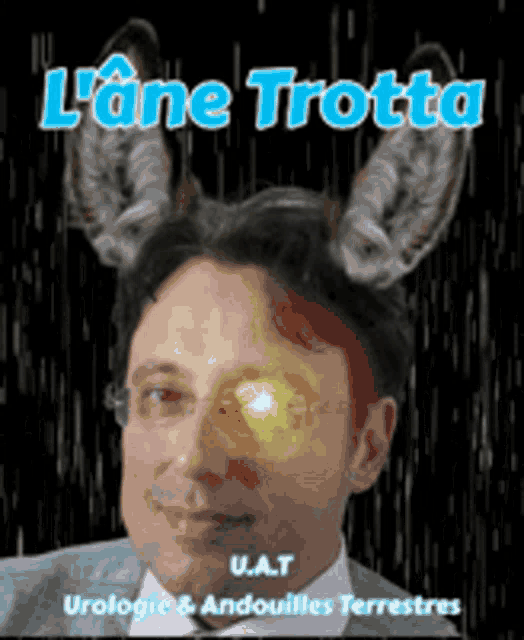 a man with bunny ears is on the cover of a book titled l' une trotta