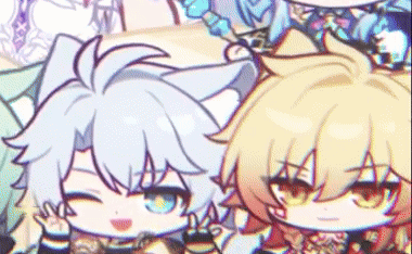 a group of anime characters are standing next to each other and making a peace sign .