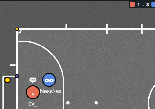 a computer screen shows a basketball game between ness ax and bv with a score of 1-3