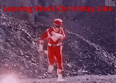 Leaving Work Friday GIF - Leaving Work Friday Red Power Ranger GIFs