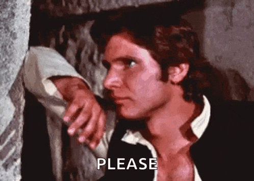 a man is leaning against a wall and saying please