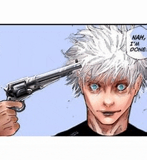 a man is holding a gun to his head and saying `` nah , i 'm done '' .