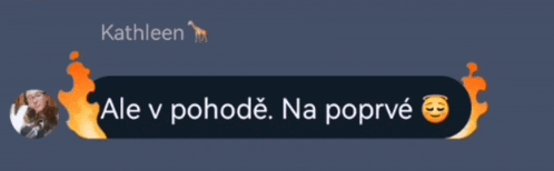 a screenshot of a text message between kathleen and ale v pohode na poprve