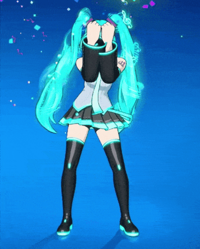 hatsune miku is dancing in a video game