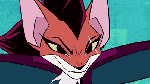 a close up of a cartoon character 's face with a serious look on his face