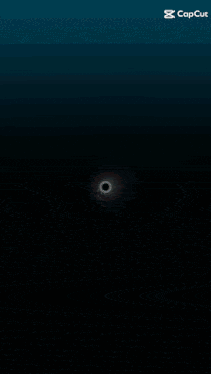 a black hole in the middle of a white circle on a dark blue background