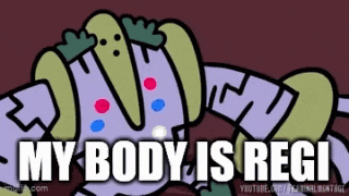 a cartoon says my body is regi .