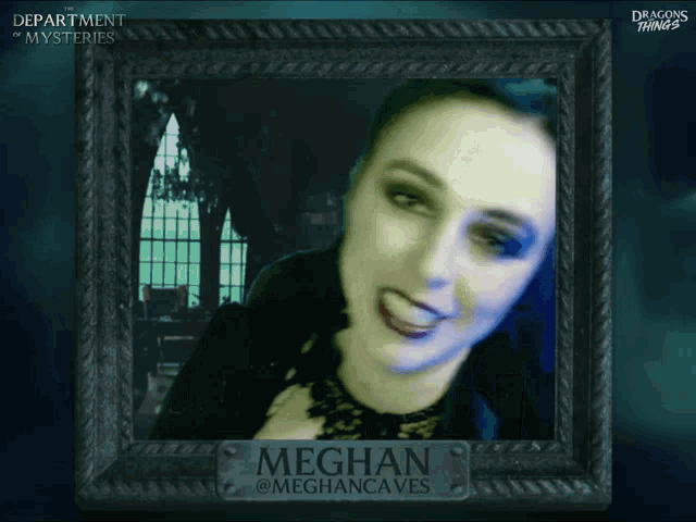 a picture of a woman with meghan written on it