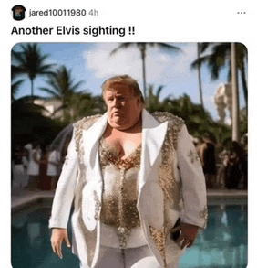 a man in a white suit and gold top is standing next to a pool .
